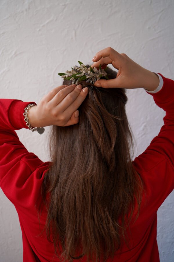 "Lavender Olive" Hair Comb