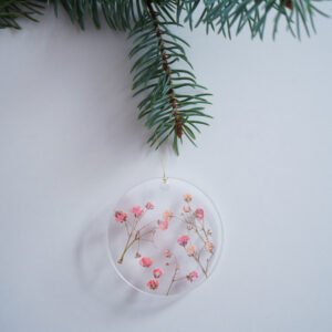 "Pink Splashes" - set of Christmas ornaments