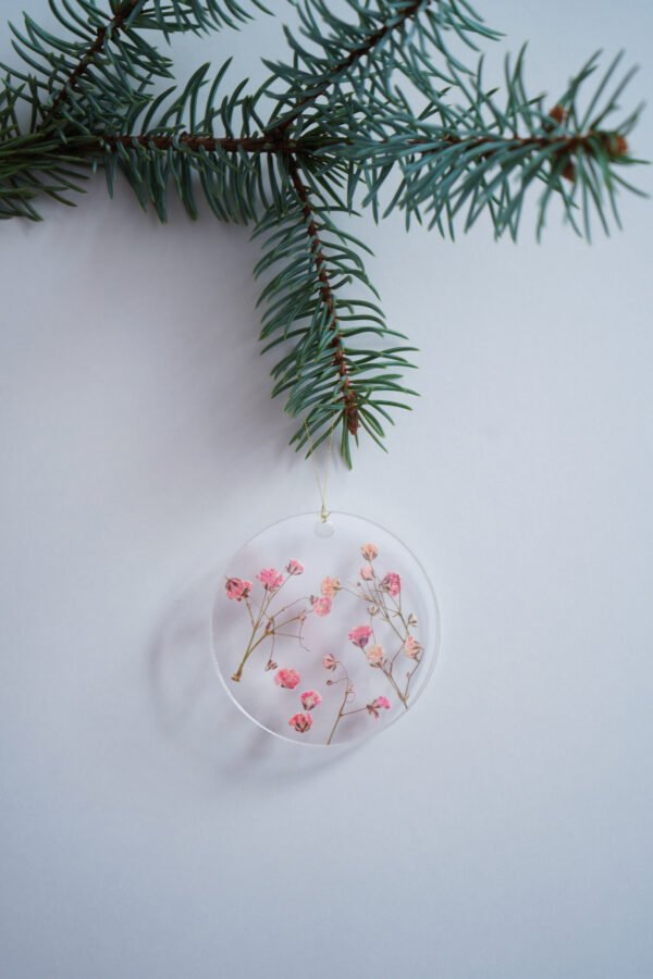 "Pink Splashes" - set of Christmas ornaments