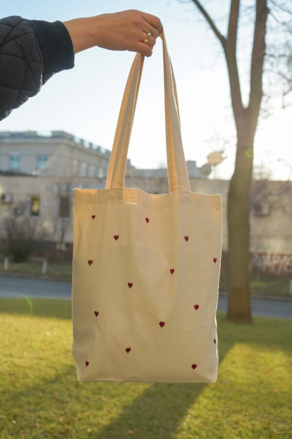 "Pocketful of Hearts" - Handmade Tote Bag - Image 4