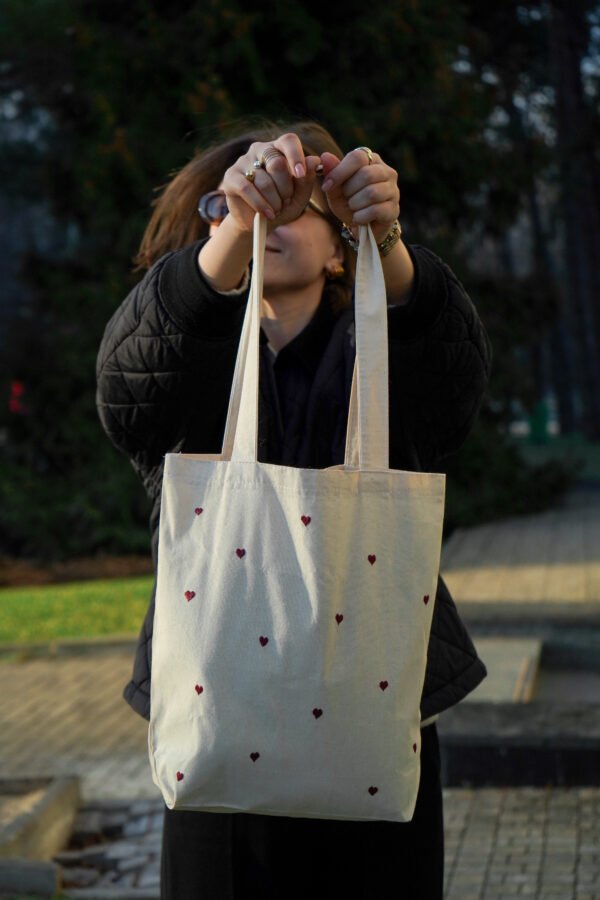 "Pocketful of Hearts" - Handmade Tote Bag - Image 6